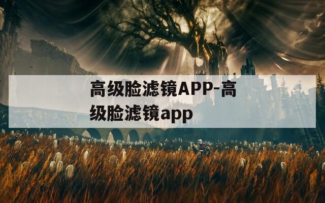 高级脸滤镜APP-高级脸滤镜app