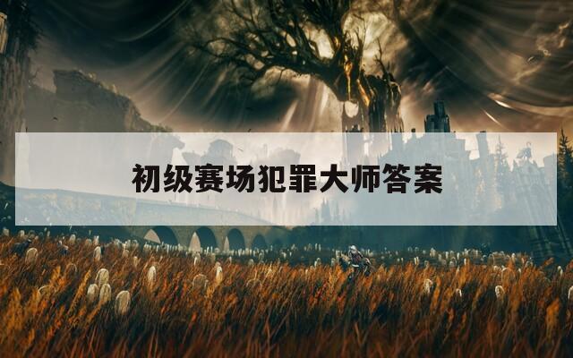 初级赛场犯罪大师答案