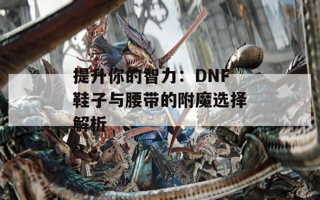 提升你的智力：DNF鞋子与腰带的附魔选择解析